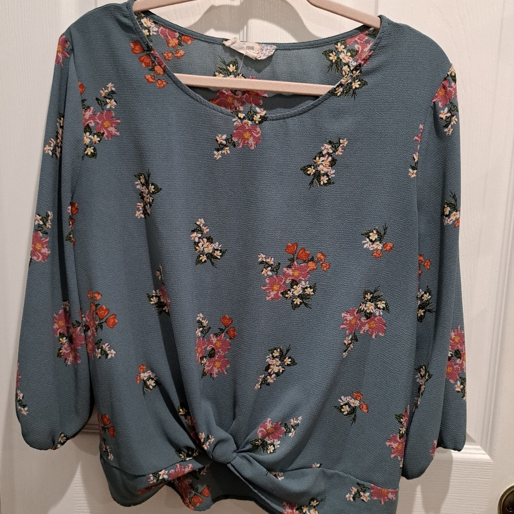 Blue flowered blouse